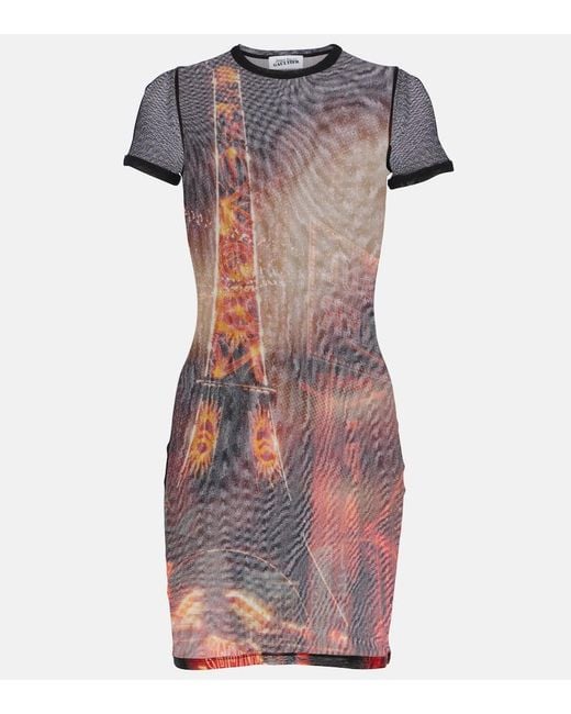 Vestido Corto Pigalle De Malla Estampado Jean Paul Gaultier de color Multicolor