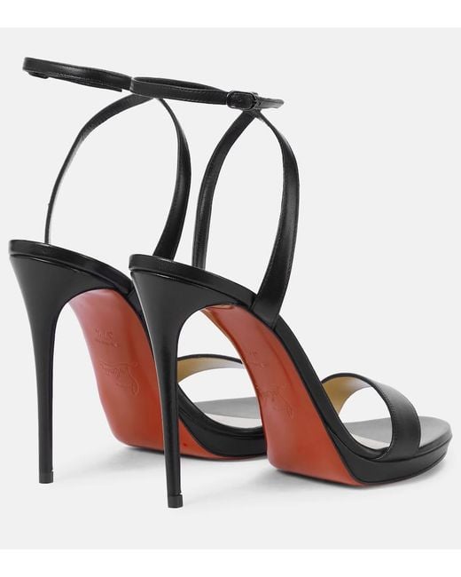 Christian Louboutin Black Loubi Queen 120 Leather Sandals