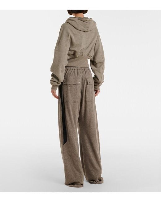Rick Owens Gray Cotton-Blend Jersey Sweatpants