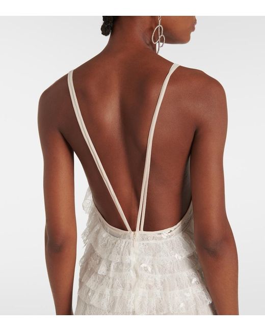 Blumarine White Lace Slip Dress