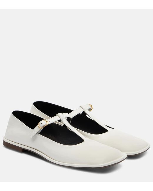 The Row White Leather Ballet Flats