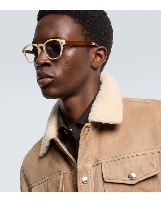 Brunello Cucinelli Natural Round Sunglasses for men