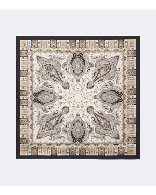 Etro Metallic Printed Silk Twill Scarf