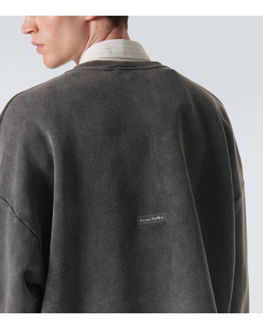 Acne Gray Logo Cotton Jersey Sweatshirt for men