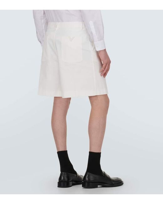 Valentino Bermuda-Shorts VGold aus Baumwoll-Canvas in White für Herren