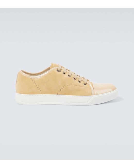 Lanvin White Dbb1 Suede And Patent Leather Sneakers for men