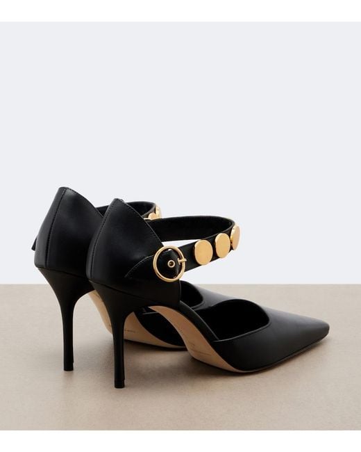 Manolo Blahnik Black Morgana Studded Leather Pumps