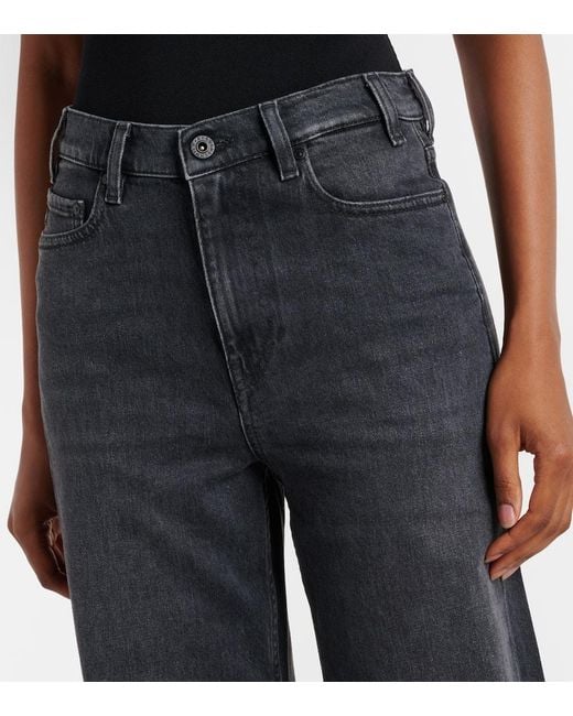 AG Jeans Blue New Baggy Mid-Rise Wide-Leg Jeans
