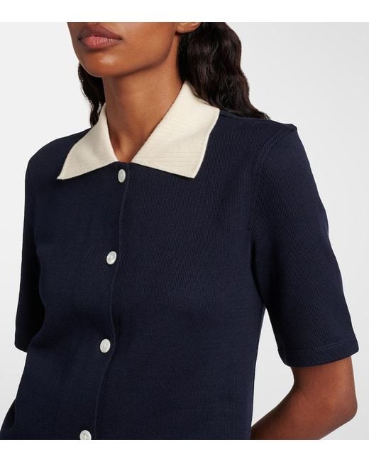 Thom Browne Blue Short Sleeve Cotton Polo Mini Dress