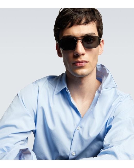 Prada Eckige Sonnenbrille in Blue für Herren