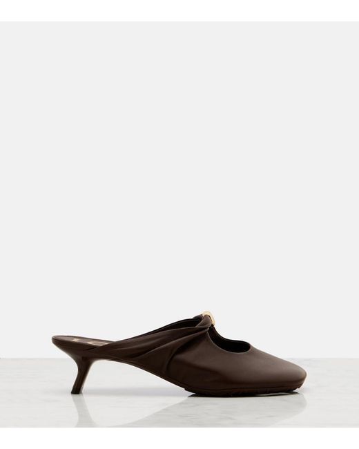 Loewe Brown Pebble 45 Leather Mules