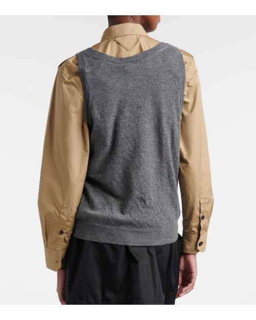 Prada Gray Cashmere Sweater Vest