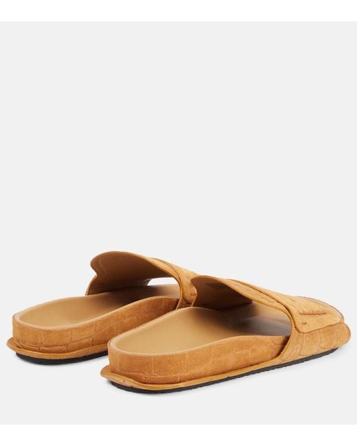 Jacquemus Brown Mocassin Suede Slides