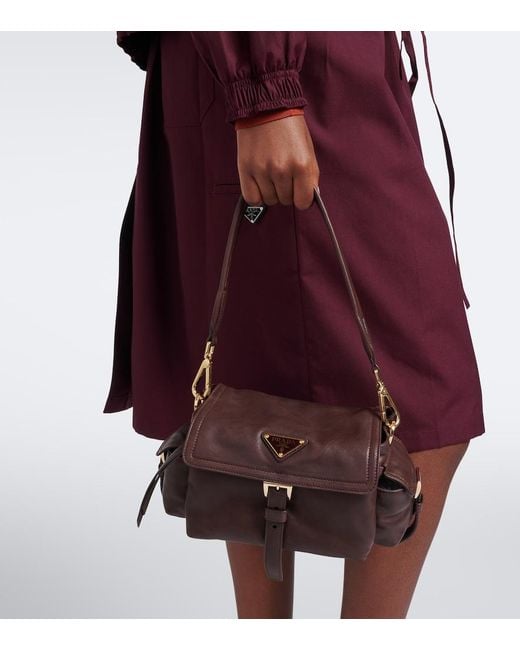 Prada Brown Explore Medium Leather Shoulder Bag