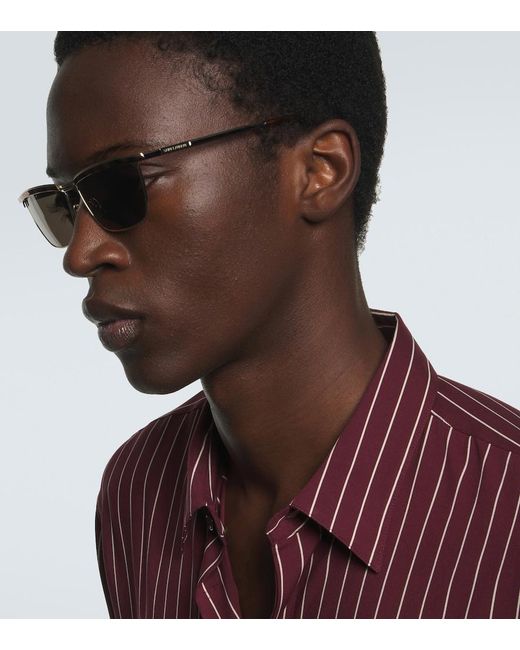 Saint Laurent Gray Sl 795 Joe Rectangular Sunglasses for men