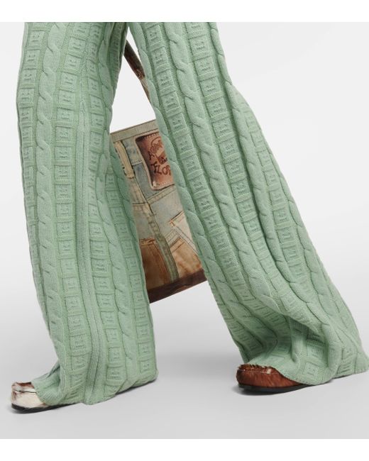 Pantalon droit Kong en laine melangee Acne en coloris Green