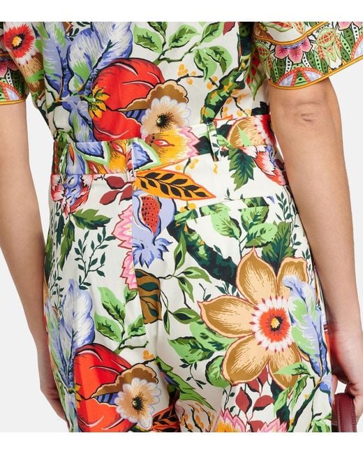 Etro Multicolor Floral Cropped Trousers