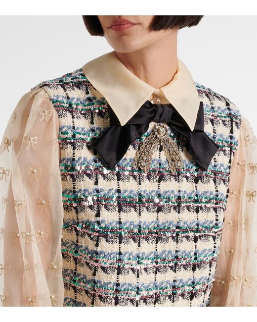 Valentino Blue Verziertes Minikleid