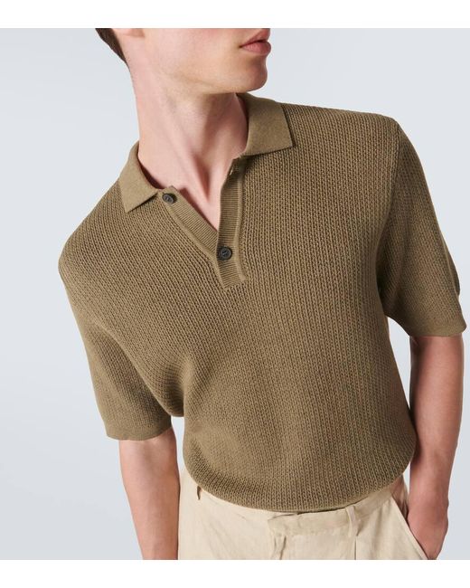 Polo Melrose in maglia di cotone di Sunspel in Green da Uomo