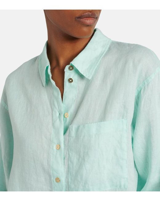 Heidi Klein Green Corfu Linen Shirt