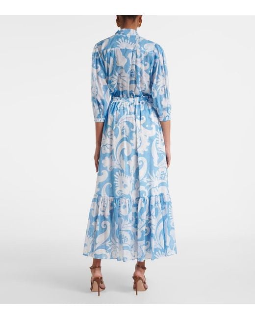 Etro Blue Paisley Print Maxi Skirt