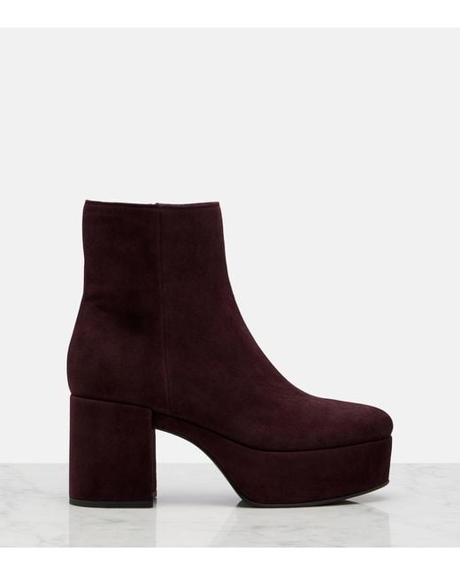 Gianvito Rossi Purple Sally Suede Ankle Boots