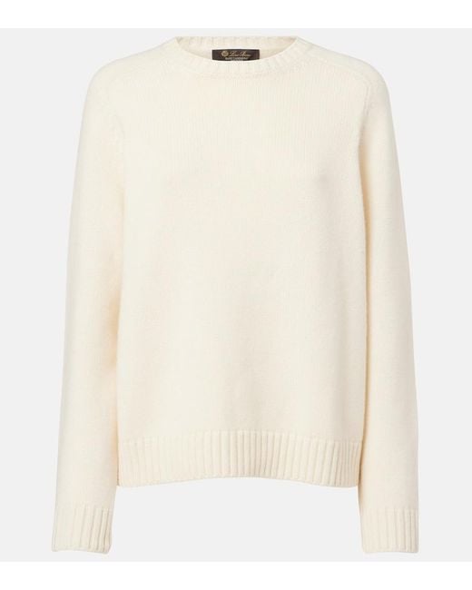 Loro Piana White Parksville Cashmere Sweater