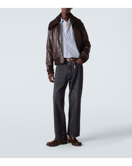 Our Legacy Blue Beyond Striped Cotton Poplin Shirt for men