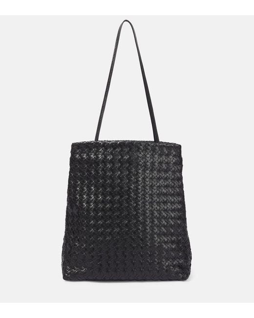The Row Black Lilou Woven Leather Shoulder Bag