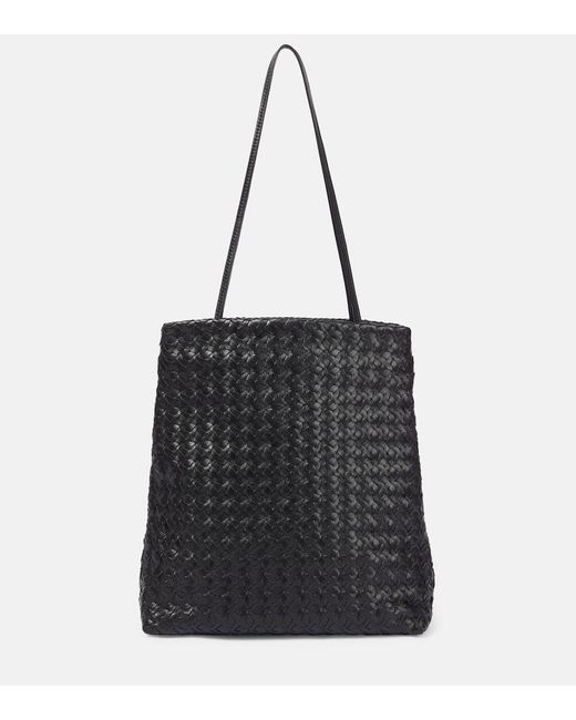 The Row Black Lilou Woven Leather Shoulder Bag