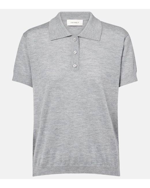 Lisa Yang Gray Nai Knitted Cashmere Polo Shirt