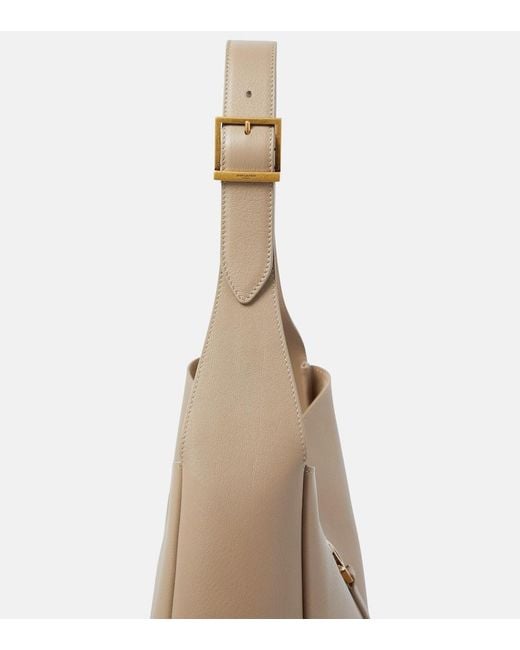 Saint Laurent Natural Le 5 A 7 Large Leather Shoulder Bag