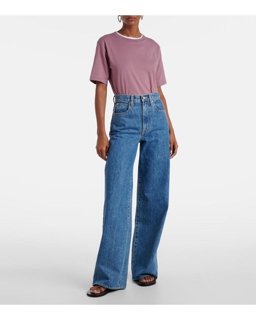 SLVRLAKE Denim Blue Eva High-Rise Wide-Leg Jeans