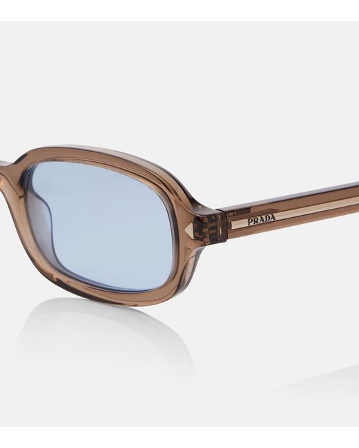 Prada Blue Rectangular Sunglasses