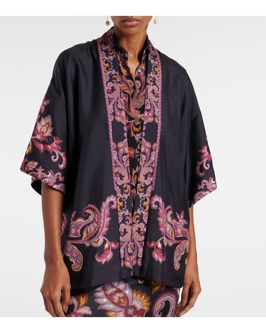 Etro Black Paisley Silk Jacket