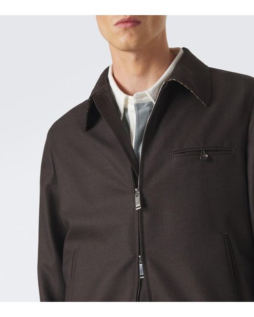 Slowear Black Virgin Wool Blouson Jacket for men