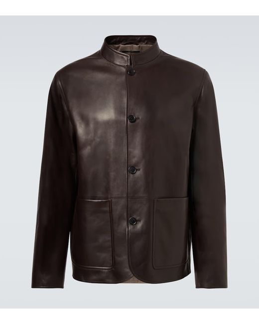 Dunhill Black Leather Jacket for men