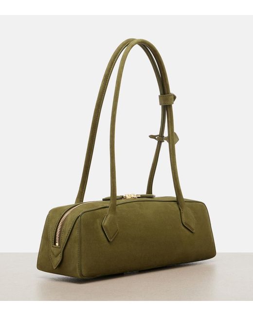 Alaïa Green Le Teckel Medium Suede Shoulder Bag