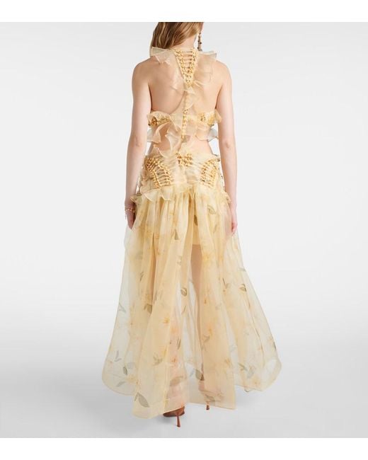 Zimmermann Natural Balance Ruffled Silk Organza Maxi Dress