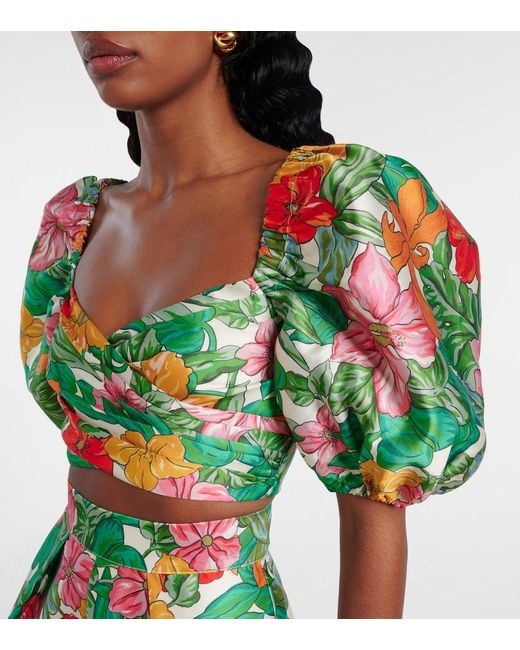 ALÉMAIS Green Amelia Printed Top
