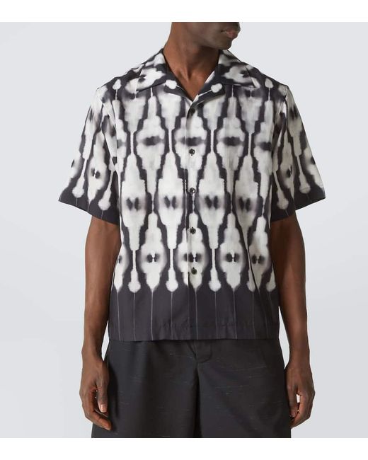 Commas Black Ritual Printed Cotton And Silk Shirt for men