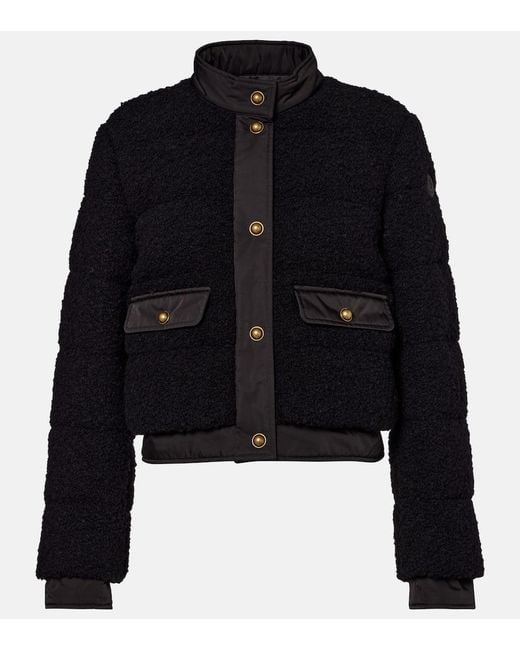 Moncler Black Blandy Tweed Down Jacket