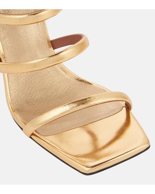 Alaïa Metallic Perfo Leather Sandals