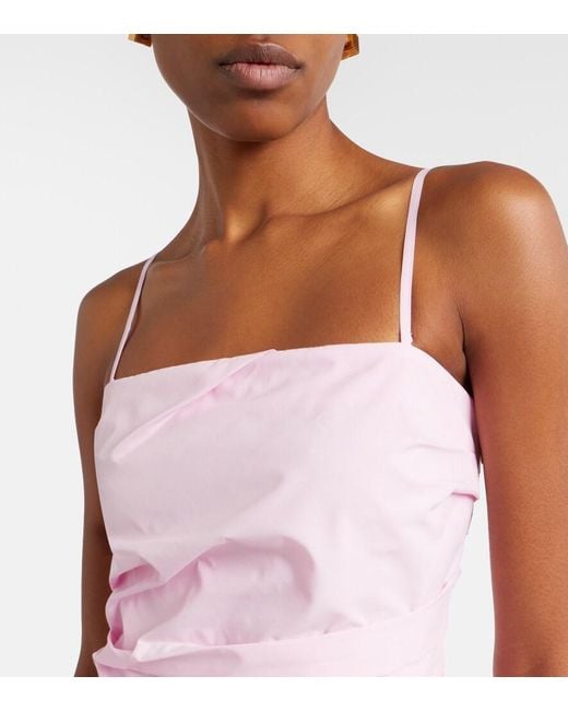 Jonathan Simkhai Pink Annalise Plisse Lace Maxi Dress