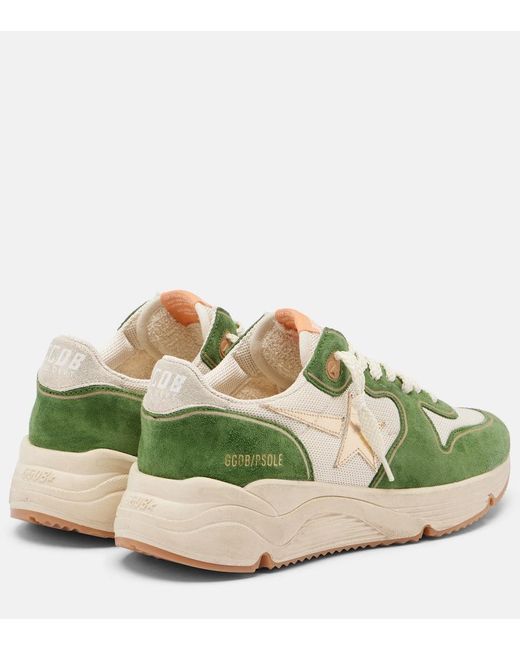 Golden Goose Deluxe Brand Green Sneakers Running Aus Veloursleder