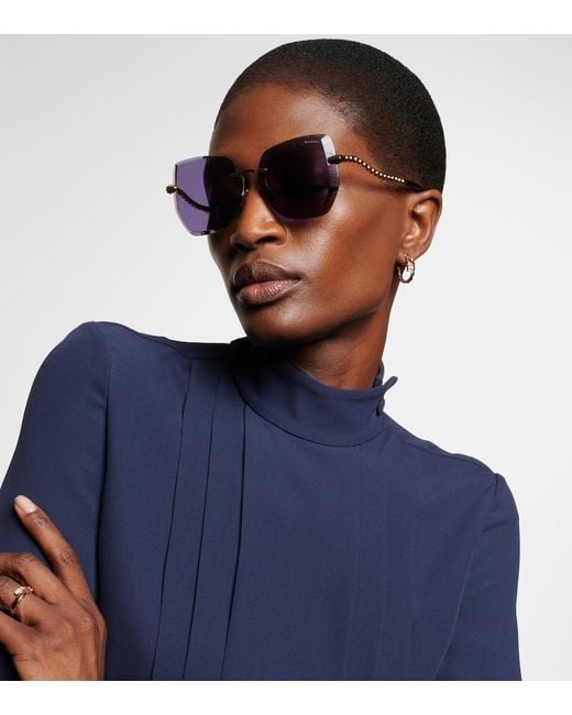 BVLGARI Purple Serpenti Viper Oversized Sunglasses