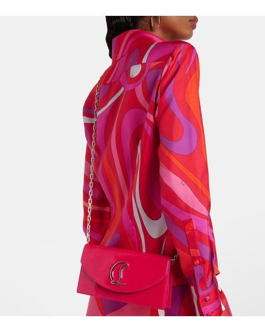 Christian Louboutin Pink Loubi54 Patent Leather Clutch