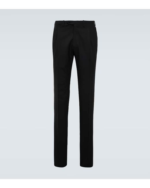 Pantalones chinos slim de lana Kiton de hombre de color Black