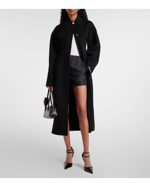 Sportmax Black Olio Virgin Wool Coat