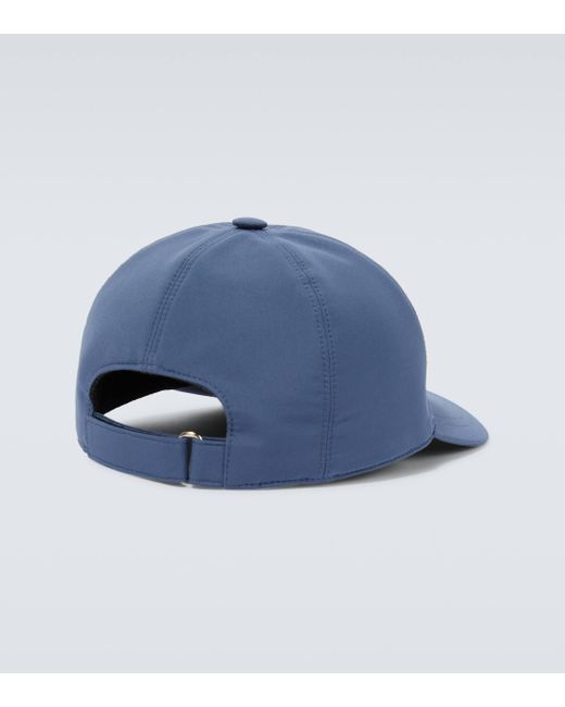 Brioni Blue Embroidered Baseball Cap for men